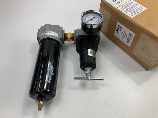Milton 1108 1/2'' NPT Air Compressor Filter And Regulator Duo, With Gauge