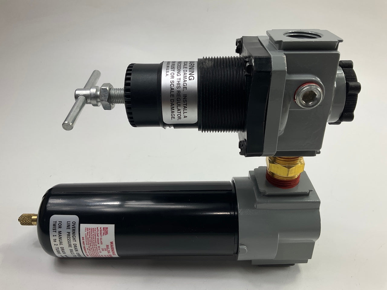 Milton 1108 1/2'' NPT Air Compressor Filter And Regulator Duo, With Gauge
