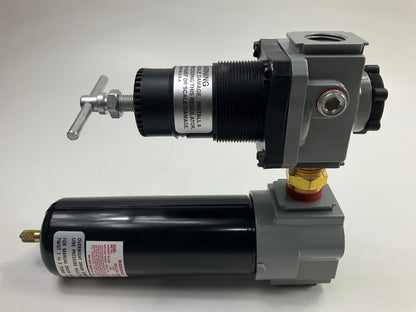 Milton 1108 1/2'' NPT Air Compressor Filter And Regulator Duo, With Gauge