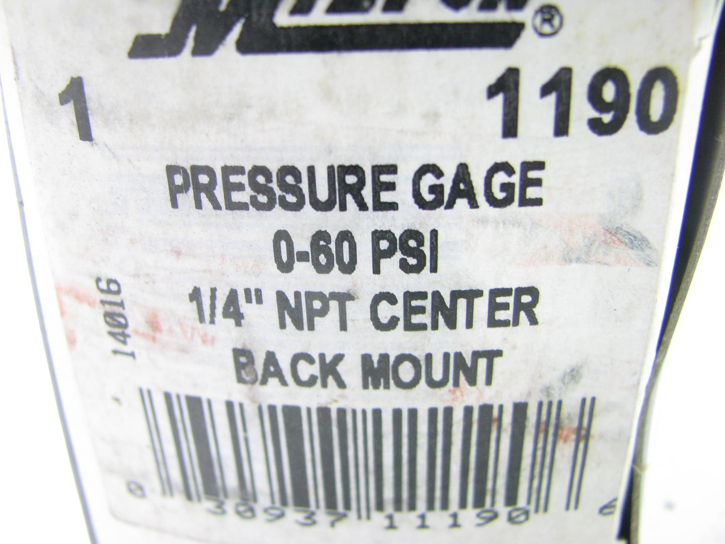 Milton 1190 Pressure Gauge 0-60 PSI 1/4'' NPT CENTER BACK MOUNT