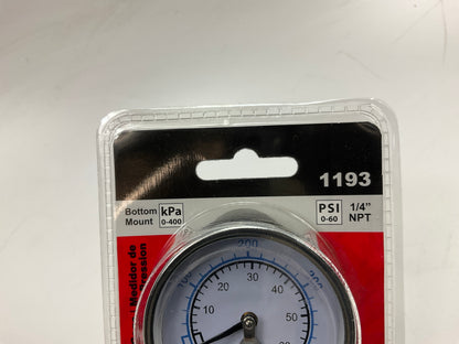 Milton 1193 1/4'' NPT Pressure Dial Gauge, 0 To 60 PSI, 2'' Face