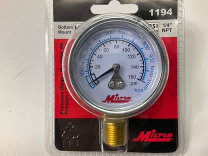 Milton 1194 1/4'' NPT Pressure Dial Gauge, 0 To 60 PSI, 2'' Face