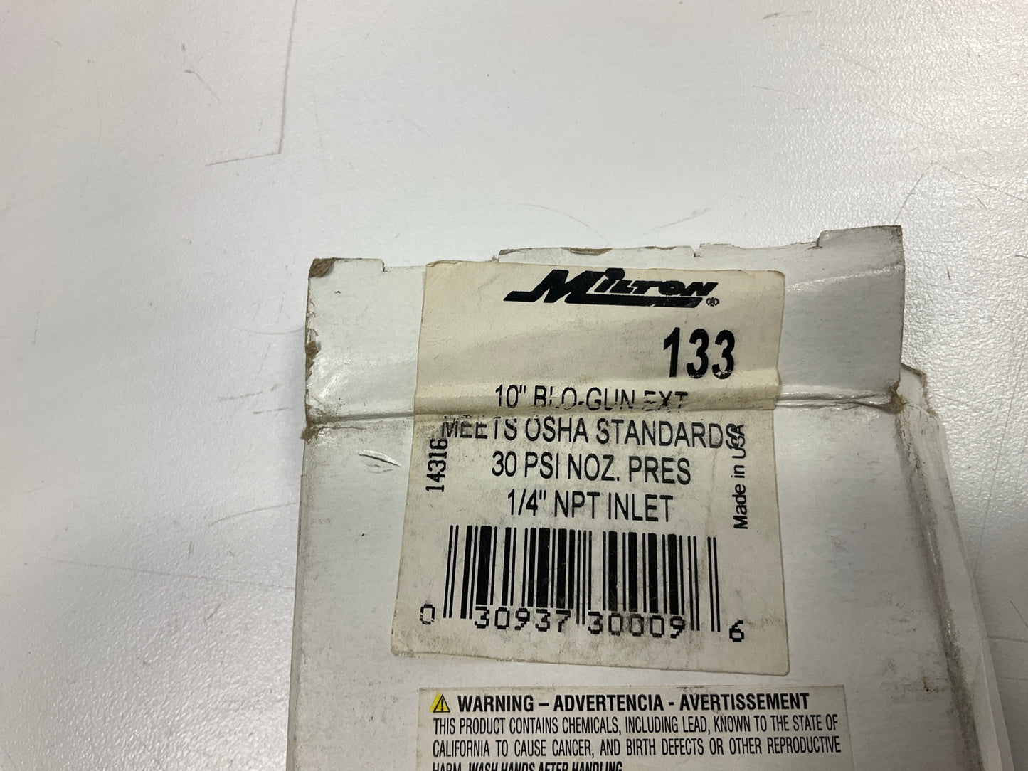 Milton 133 Safety Air Blow Gun With 10'' Angled Extension