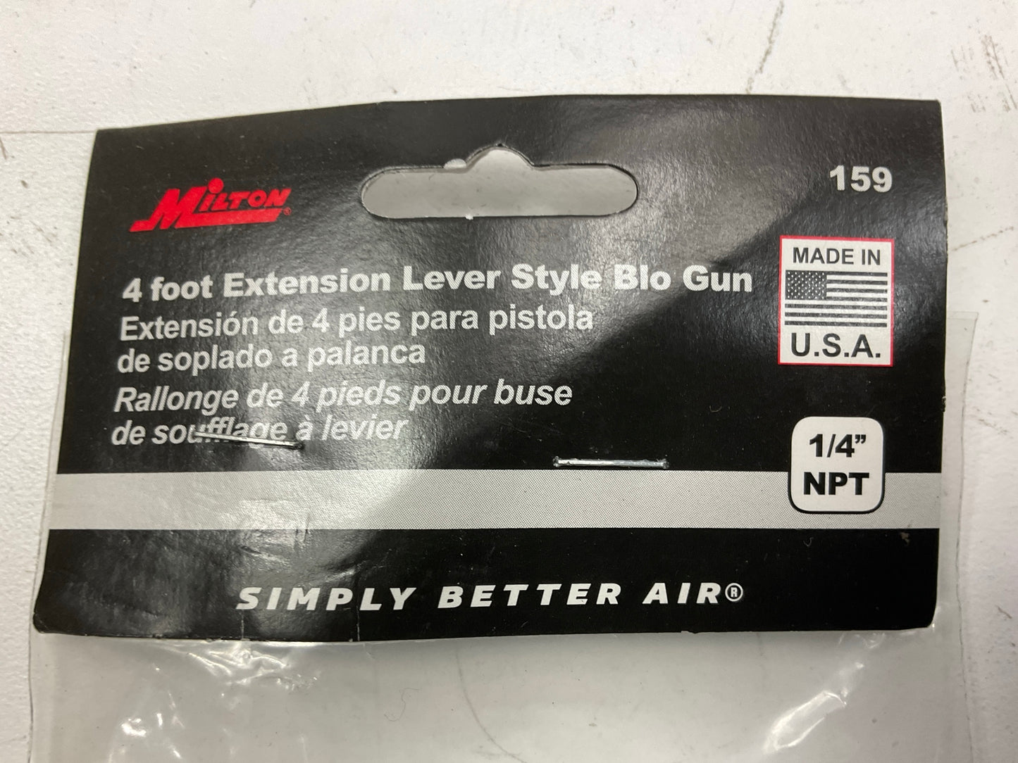 Milton 159 1/4'' NPT Lever Style 4' Safety Extension Blow Gun Auto Body Air Tool