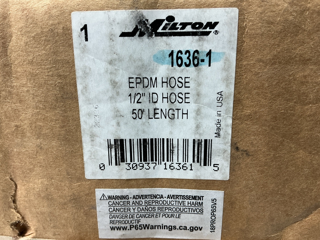 Milton 1636-1  Air Hose 50 Foot 1/2''  Deluxe Heavy Duty EPDM Rubber Hose