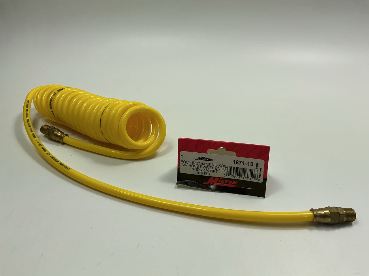 Milton 1671-10 10 Feet 1/4'' ID Full Flow Polyurethane ReKoil Air Hose