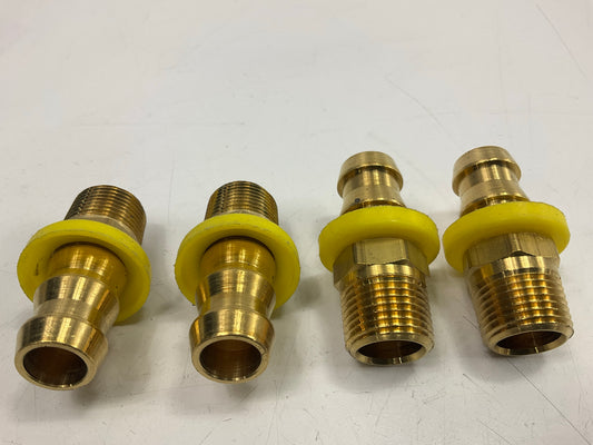 (4) Milton 1704-6 Push On & Lock Air Fittings, 3/8'' Male Hose End , 1/2'' ID Hose