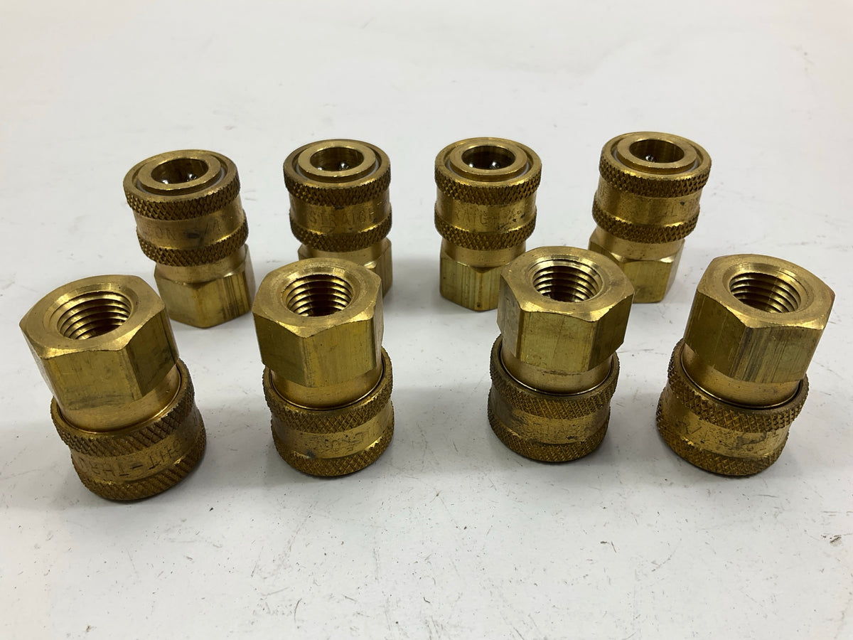 (8) Milton 1761 Straight Through Coupler, 1/4'' FNPT, 5200 PSI,  High Pressure