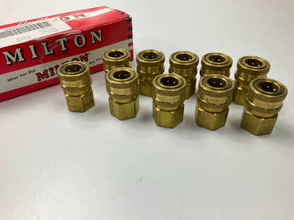 Milton 1765 3/8'' Female NPT Straight Thru Coupler - 10 / Pack