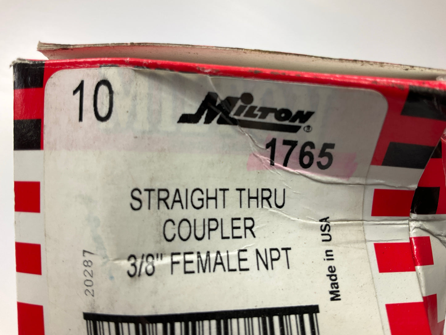 Milton 1765 3/8'' Female NPT Straight Thru Coupler - 10 / Pack