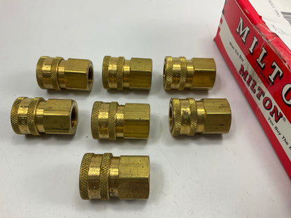 Milton 1765 3/8'' Female NPT Straight Thru Coupler - 7 Pcs Total