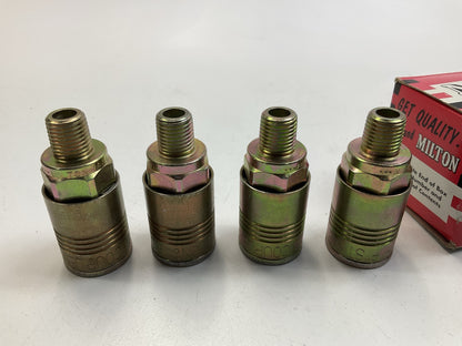 (4) Milton 1804 P-Style Steel Couplers, 1/4'' NPT Male