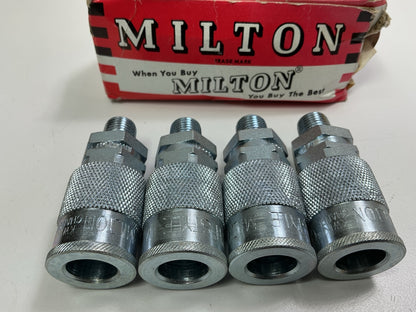 (4) Milton 1834 H-Style Compressor MALE Coupler 1/4'' NPT Air Tool Fitting