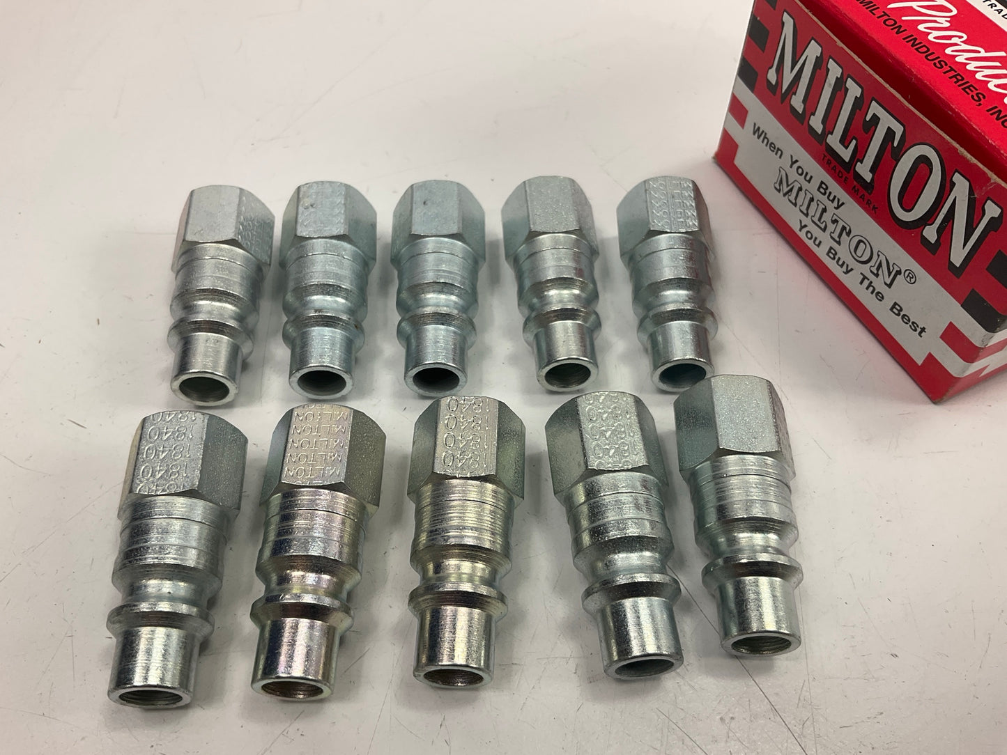 Milton 1840 Female Plug 1/4 NPT (3/8 Series) H Style, Box Of 10