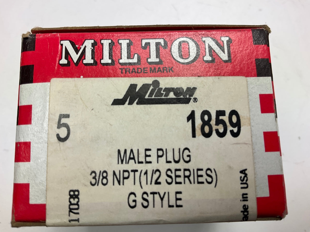 (2) Milton 1859 3/8'' Male NPT G-Style Plugs, Steel, Quick Release