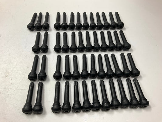 (49) Milton TR418 Standard 2'' Snap In Tubeless Rubber Tire Valve Stems