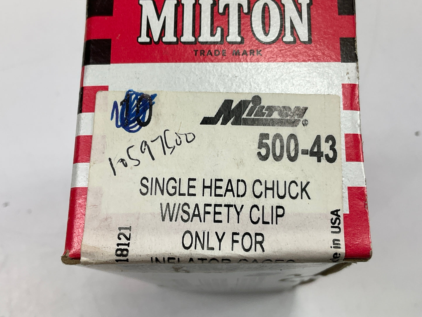 5 / Pack - Milton 500-43 7/16''-27 UNS Single Head Grip Air Chuck