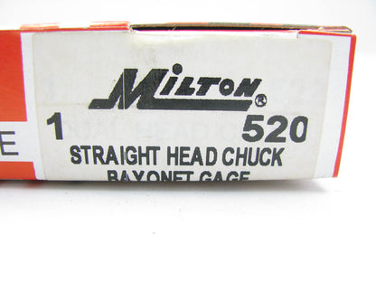 Milton 520 Bayonet Tire Inflator Gauge - Straight Air Chuck Head, 120 Max PSI