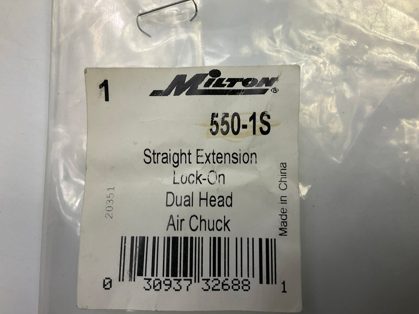 Milton 550-1S Straight Dual Head Lock-On Truck Air Chuck Extension