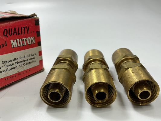 (3) Milton 623 Reusable Brass Hose Mender - 3/4'' OD, 3/8'' Hose ID
