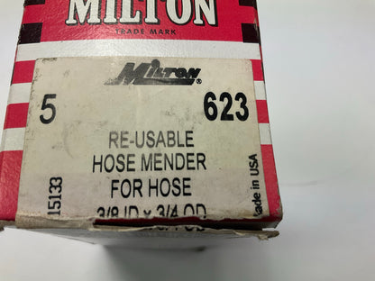 Milton 623 Reusable Brass Hose Mender - Box Of 5 - 3/4'' OD, 3/8'' Hose ID
