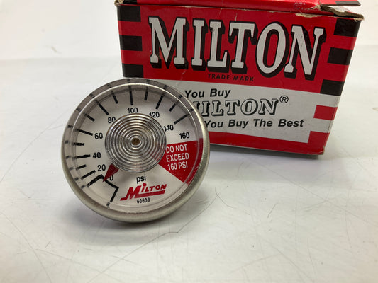 Milton 638-7 1/8''-27 NPT Center Back Mount 0-160 PSI Pressure Gauge