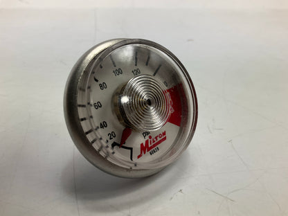Milton 638-7 1/8''-27 NPT Center Back Mount 0-160 PSI Pressure Gauge