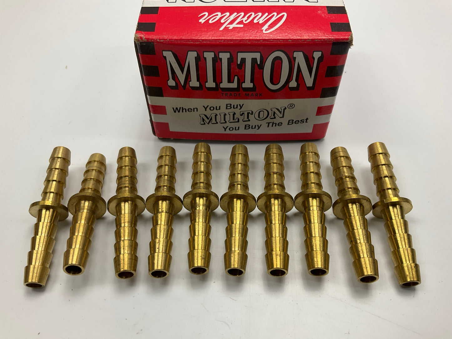 Milton 640 Solid Brass Hose Mender Repair Splice Coupler, 1/4'' ID Hose, 10 PACK