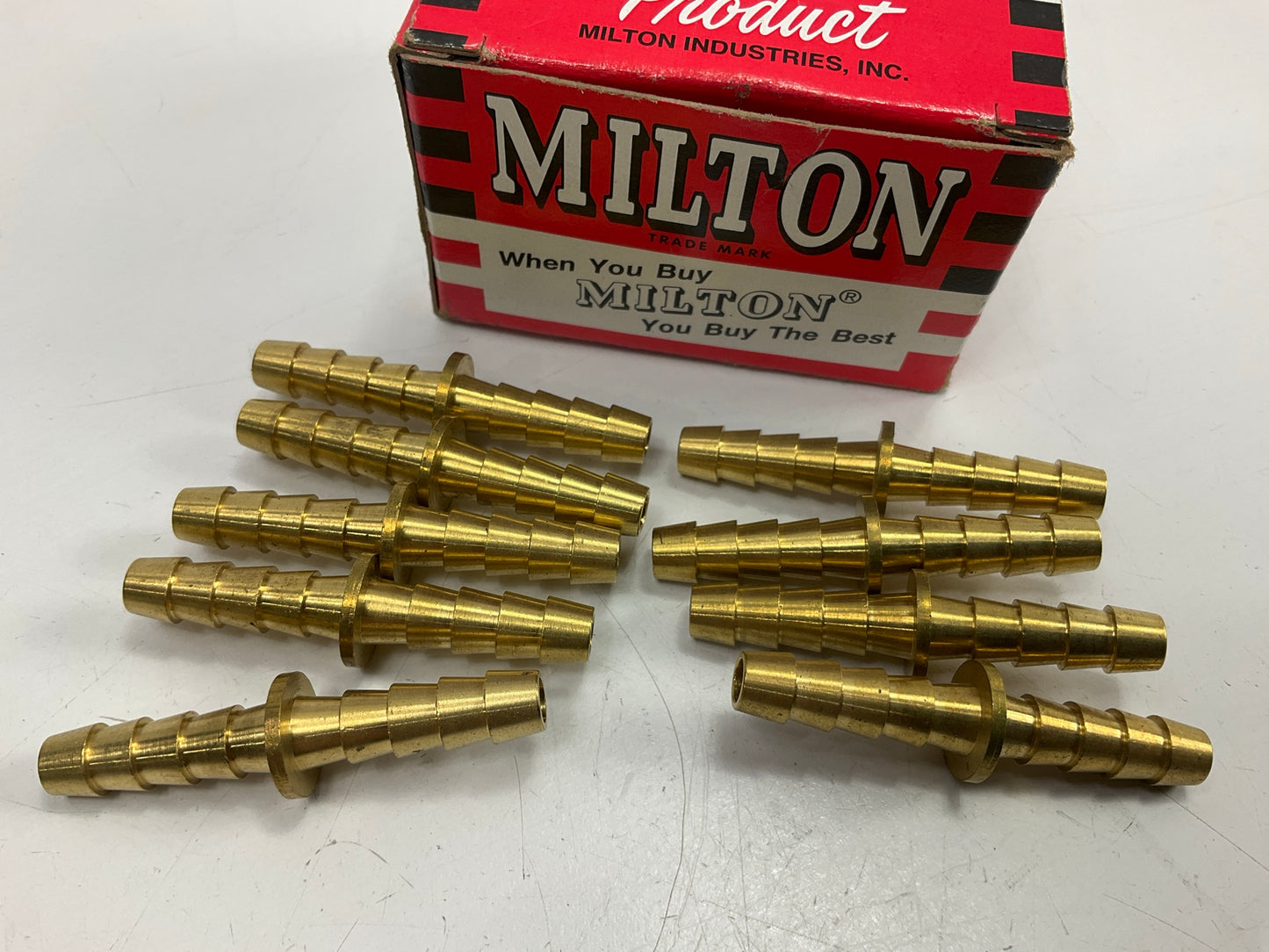 Milton 640 Solid Brass Hose Mender Repair Splice Coupler, 1/4'' ID Hose, 9 PACK