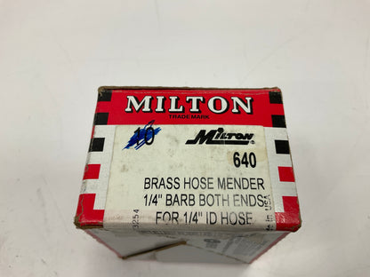 Milton 640 Solid Brass Hose Mender Repair Splice Coupler, 1/4'' ID Hose, 9 PACK