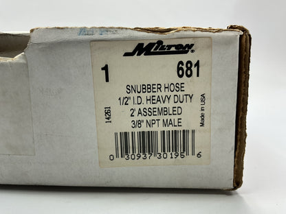 Milton 681 2 Foot 2' Snubber Hose With 3/8'' Male NPT Swivel Ends
