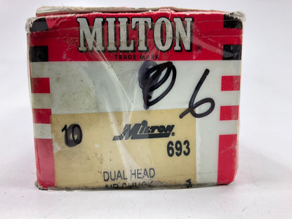 (6) Milton 693 Tire Air Chuck Dual Head HD Truck Straight Large Bore Inflator