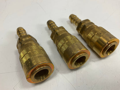 (3) Milton 717-6 3/8'' Barb Body ''M'' Style Coupler W/ Drag Guard