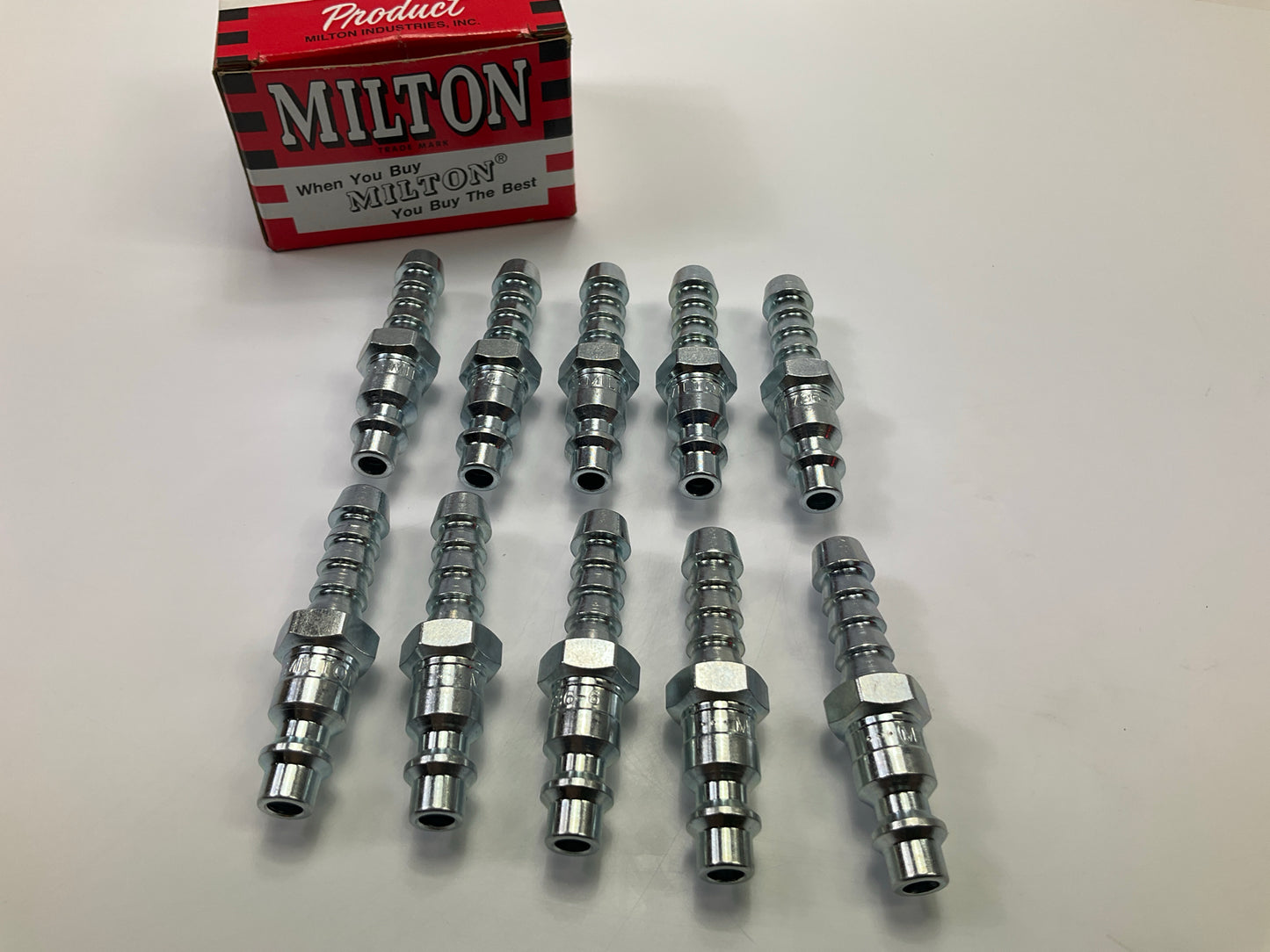 (10) Milton 736-6 ''M'' Style Plug, 3/8'' Hose Barb Coupler