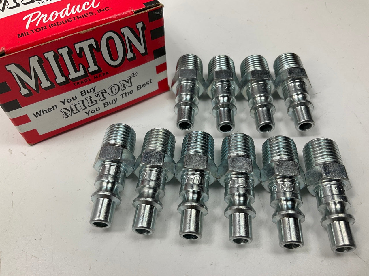Milton 777-10 Air Hose Coupler Plug Fittings, ''A'' Style - 1/4'' Male NPT