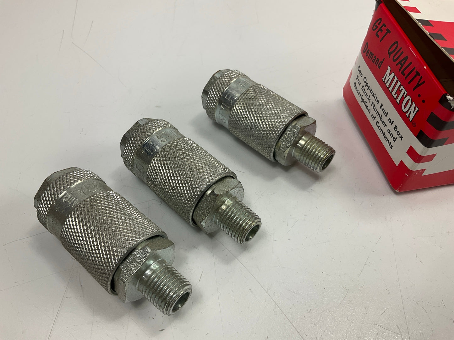 (3) Milton 794 1/4'' MNPT Male Body L-Style Coupler