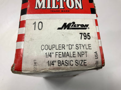 Milton 795 1/4'' Female 1/4'' FNPT D-Style Coupler (Box Of 10)