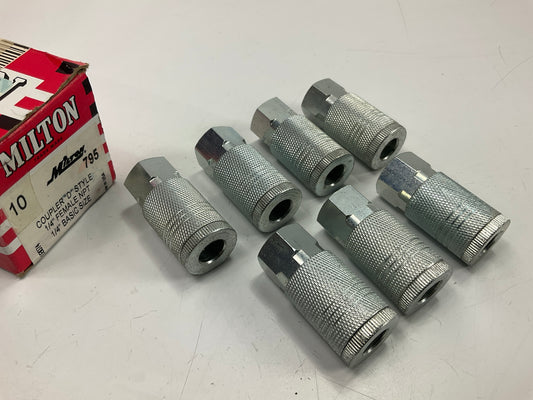 Box Of 7 - Milton 795 1/4'' Female 1/4'' FNPT D-Style Coupler
