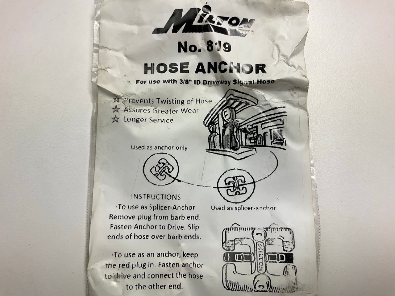 Milton 819 3/8'' ID Signal Hose Anchor For Driveway Drive-through Signal Bell