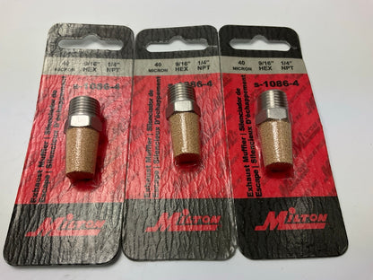 (3) Milton S1086-4 Pneumatic Exhaust Mufflers 1/4'' NPT