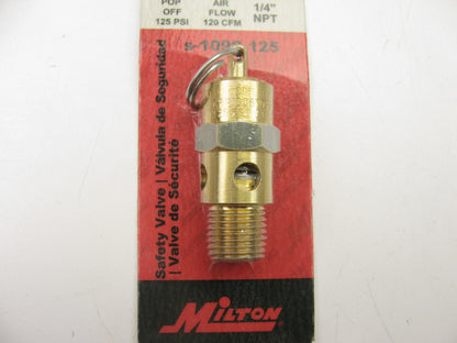 Milton S-1090-125 1/4'' MNPT ASME Safety Valve - 125 PSI Pop Off Pressure