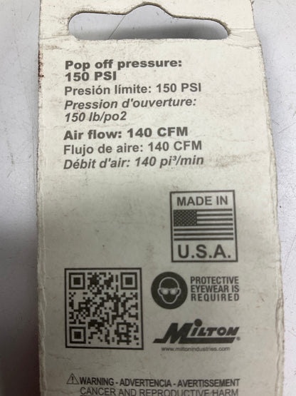 Milton S-1090-150 1/4'' MNPT ASME Safety Valve, 150 PSI Pop Off Pressure