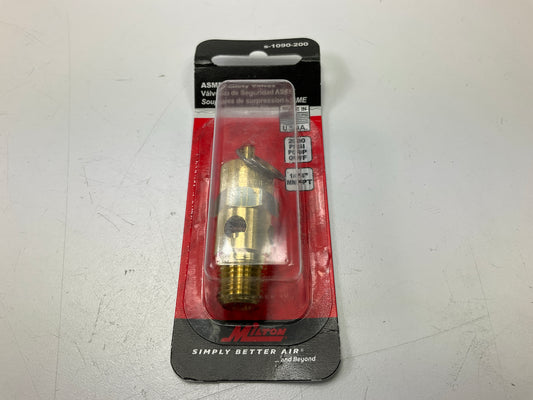 Milton S1090-200 ASME Safety Pop Off Pressure Valve - 1/4'' NPT, 200 PSI