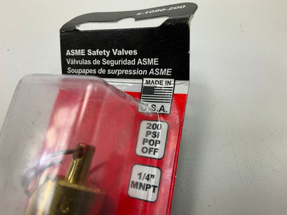 Milton S1090-200 ASME Safety Pop Off Pressure Valve - 1/4'' NPT, 200 PSI