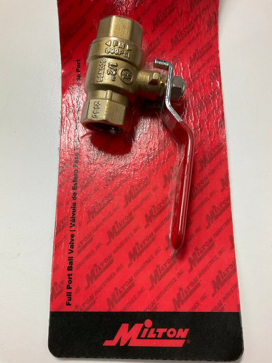 Milton S-1094-8  1/2'' Female NPT (FNPT) Full Port Heavy-Duty Brass Ball Valve