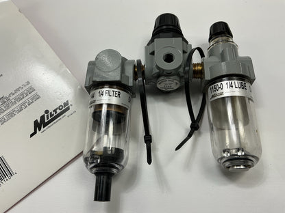 MISSING GAUGE - MILTON S1140 MINI FRL Air Filter Regulator Lubricator 1/4'' NPT