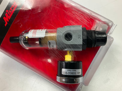 Milton S1142 Polycarbonate Mini Piggyback FR Duo, 1/4'' NPT Air Regulator