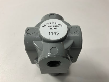 Milton S-1145 Compact 1/4'' NPT Mini Heavy-Duty Regulator 250 Max PSI