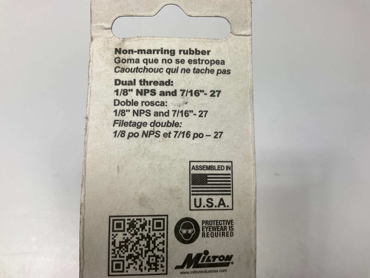 Milton S152 Air Blow Gun Replacement Rubber Tip, Dual Thread: 1/8'' NPT & 7/16-27
