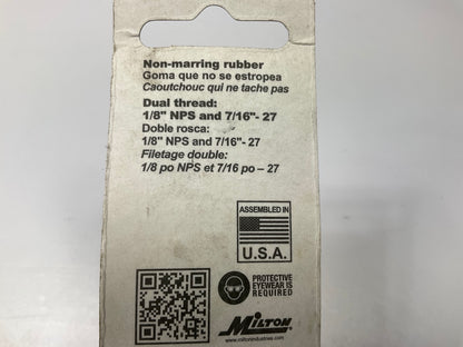Milton S152 Air Blow Gun Replacement Rubber Tip, Dual Thread: 1/8'' NPT & 7/16-27